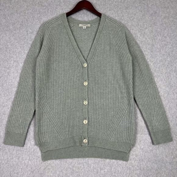 AllSaints Green Bay Leanne Cardigan Knit Wool Alpaca Blend Sweater Size Small - Picture 2 of 8